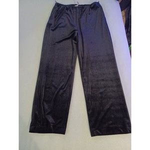 Sag Harbor Sport Women Medium Black Velour Velvet Pull On Stretch Casual Pants
